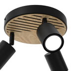 Spot Terra plate 200 black/wood/black swivel 3xGU10 (Ceryfikat FSC 100%, SGSCH-COC-070615)