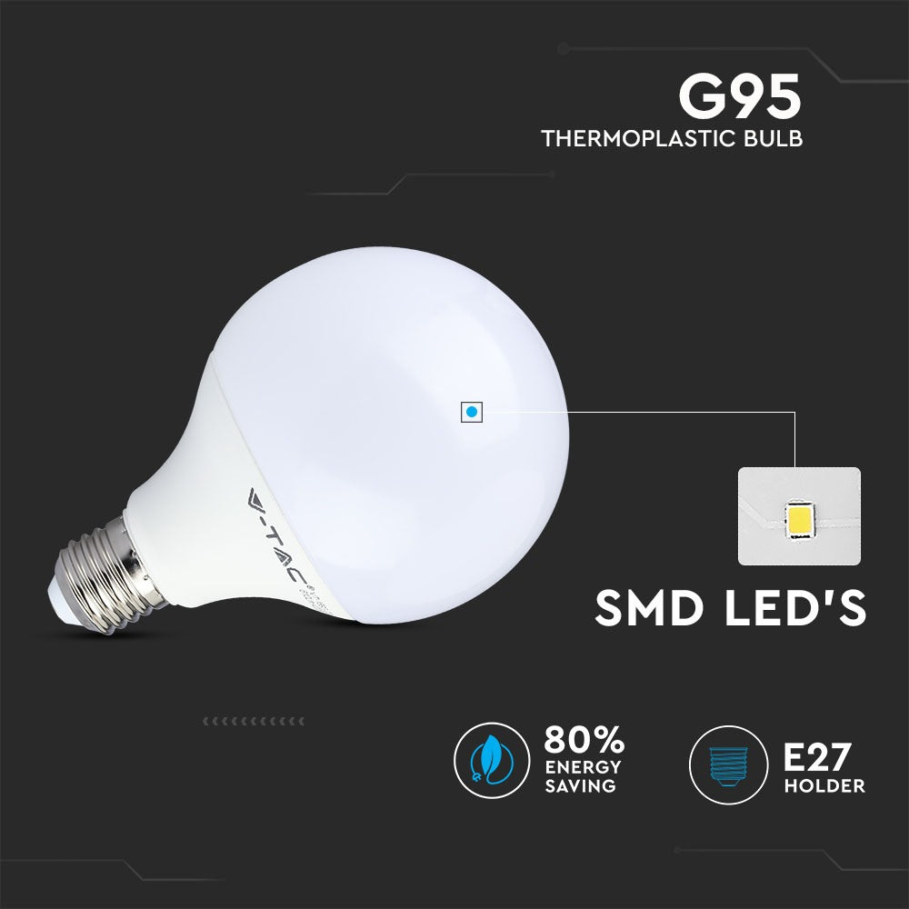 10W G95 Żarówka LED / Barwa:3000K / Trzonek:E27