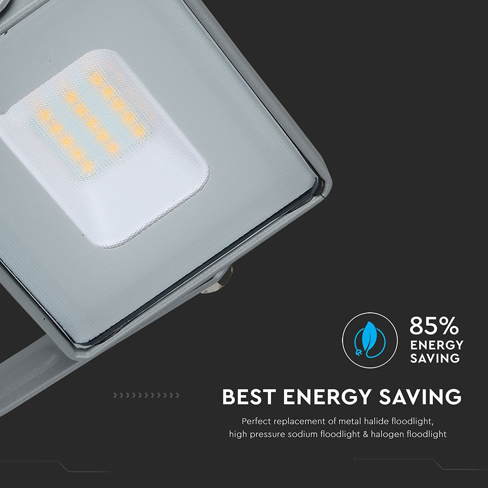 10W Naświetlacz LED SMD / Chip SAMSUNG / Barwa:3000K / Obudowa: Szara