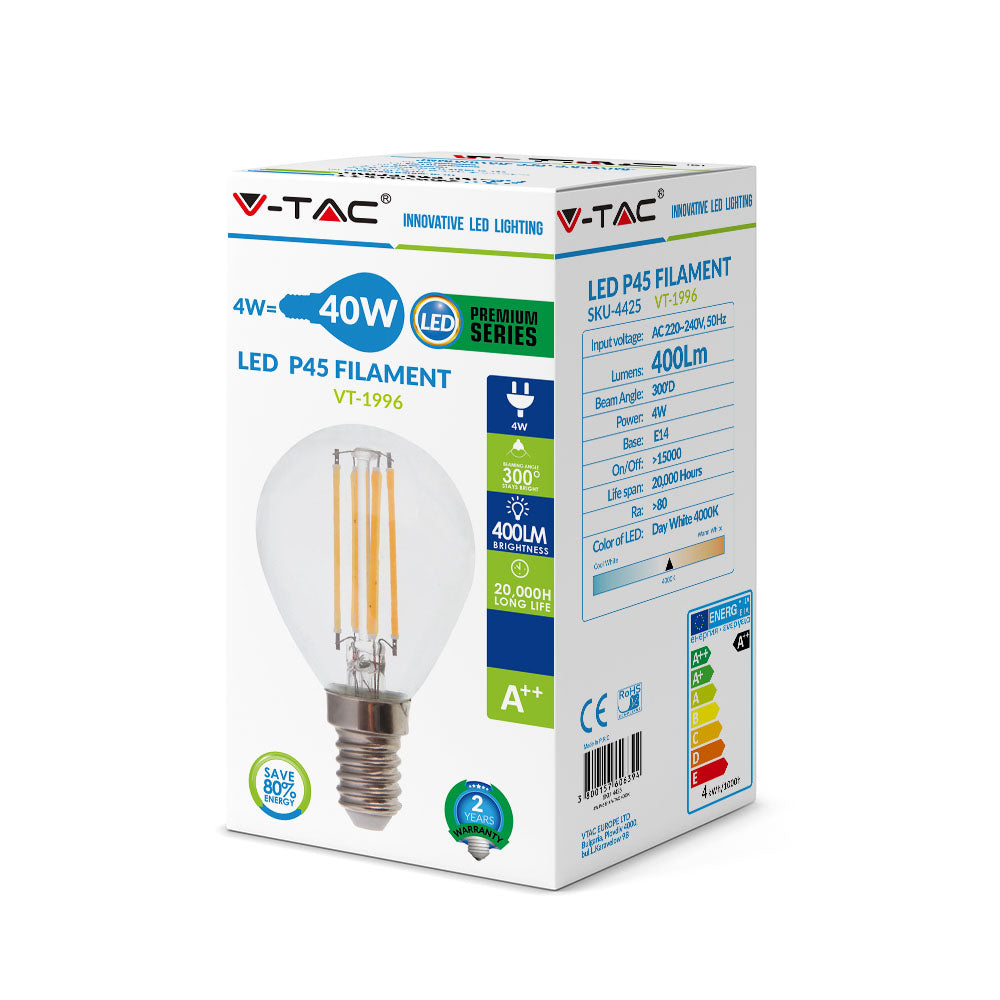4W P45 Żarówka LED Filament / Barwa:2700K / Trzonek:E14