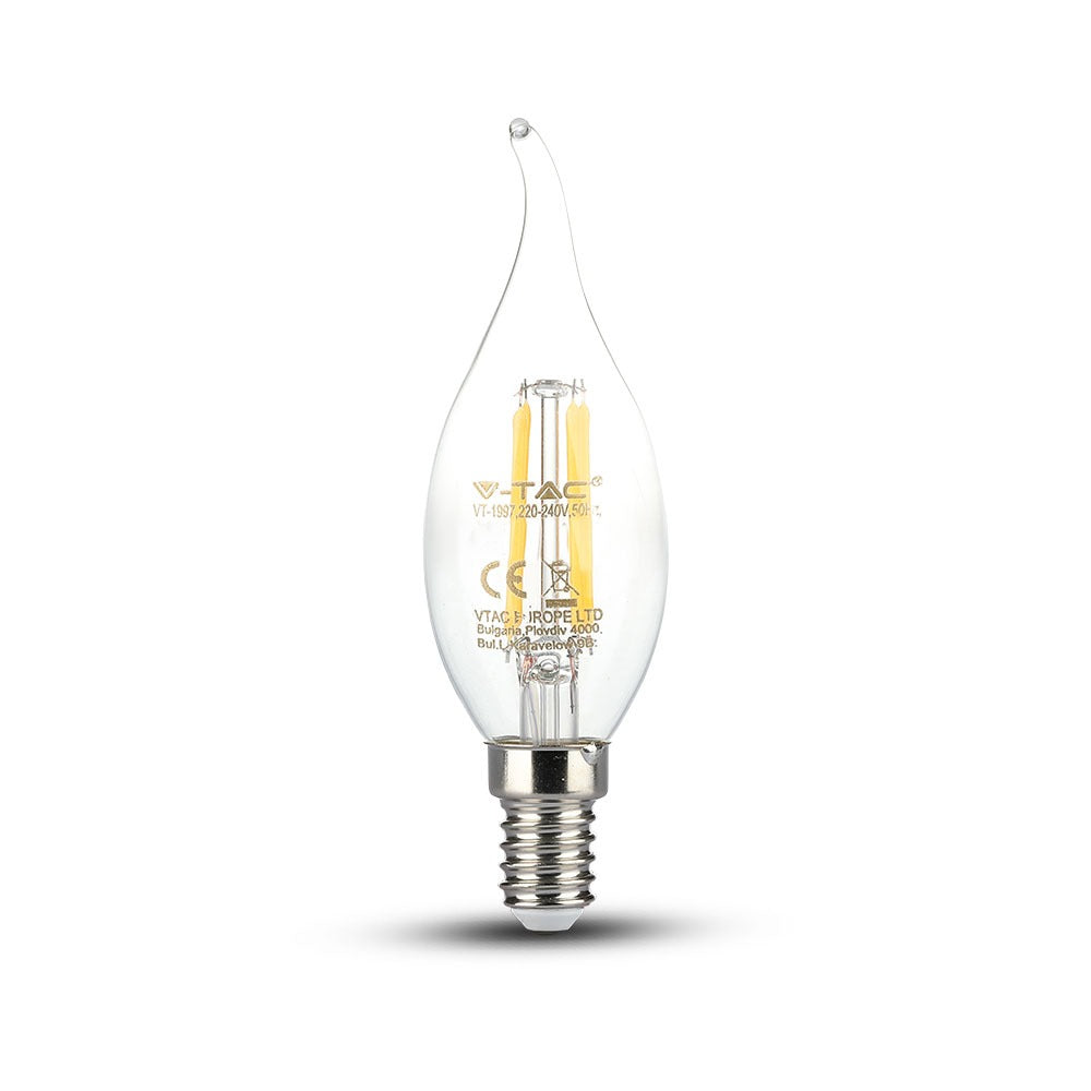 4W LED CF37 Żarówka LED Filament / Barwa:2700K / Trzonek:E14