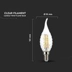 4W TWIST CF37 Żarówka LED Filament / Barwa:2700K / Trzonek:E14