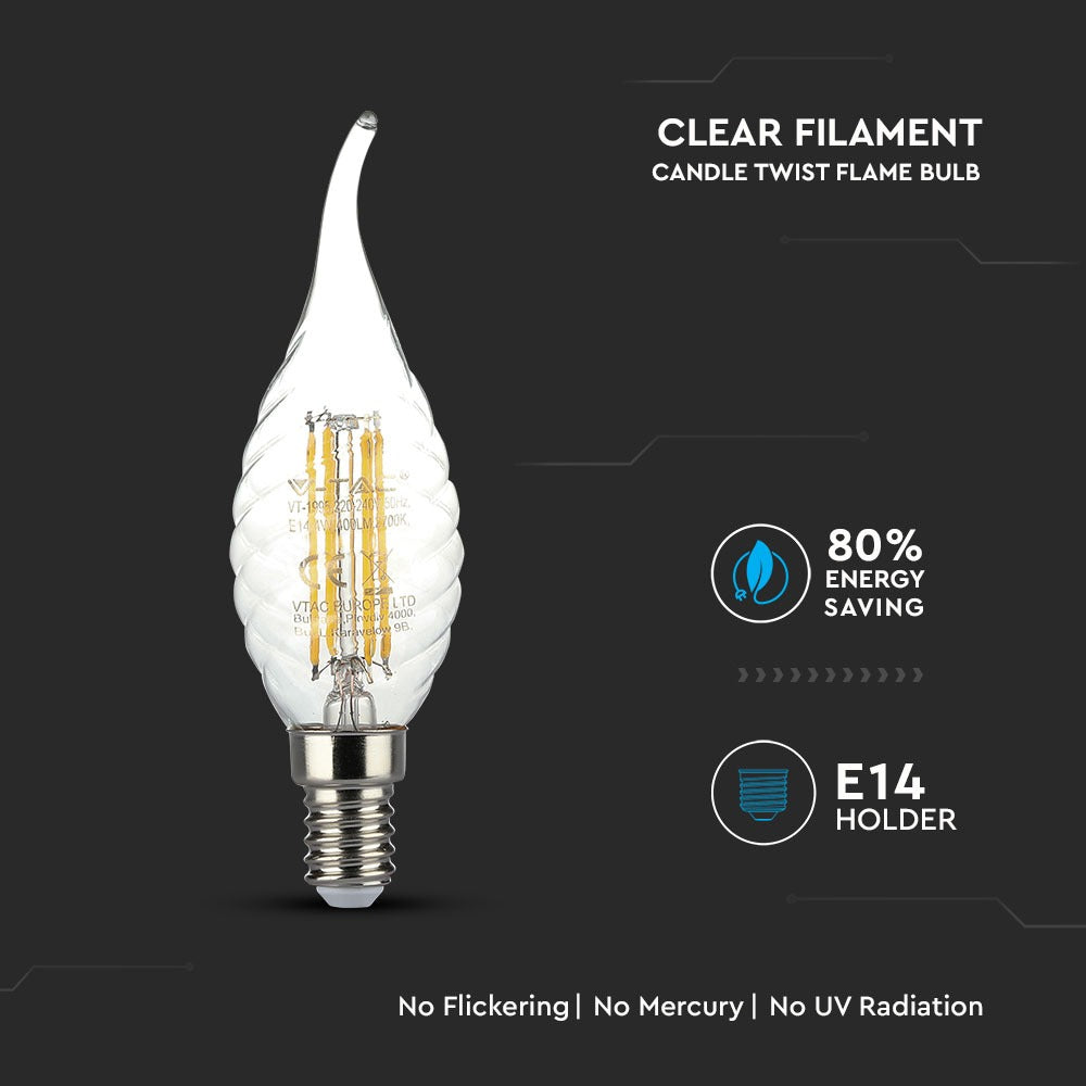 4W TWIST CF37 Żarówka LED Filament / Barwa:2700K / Trzonek:E14