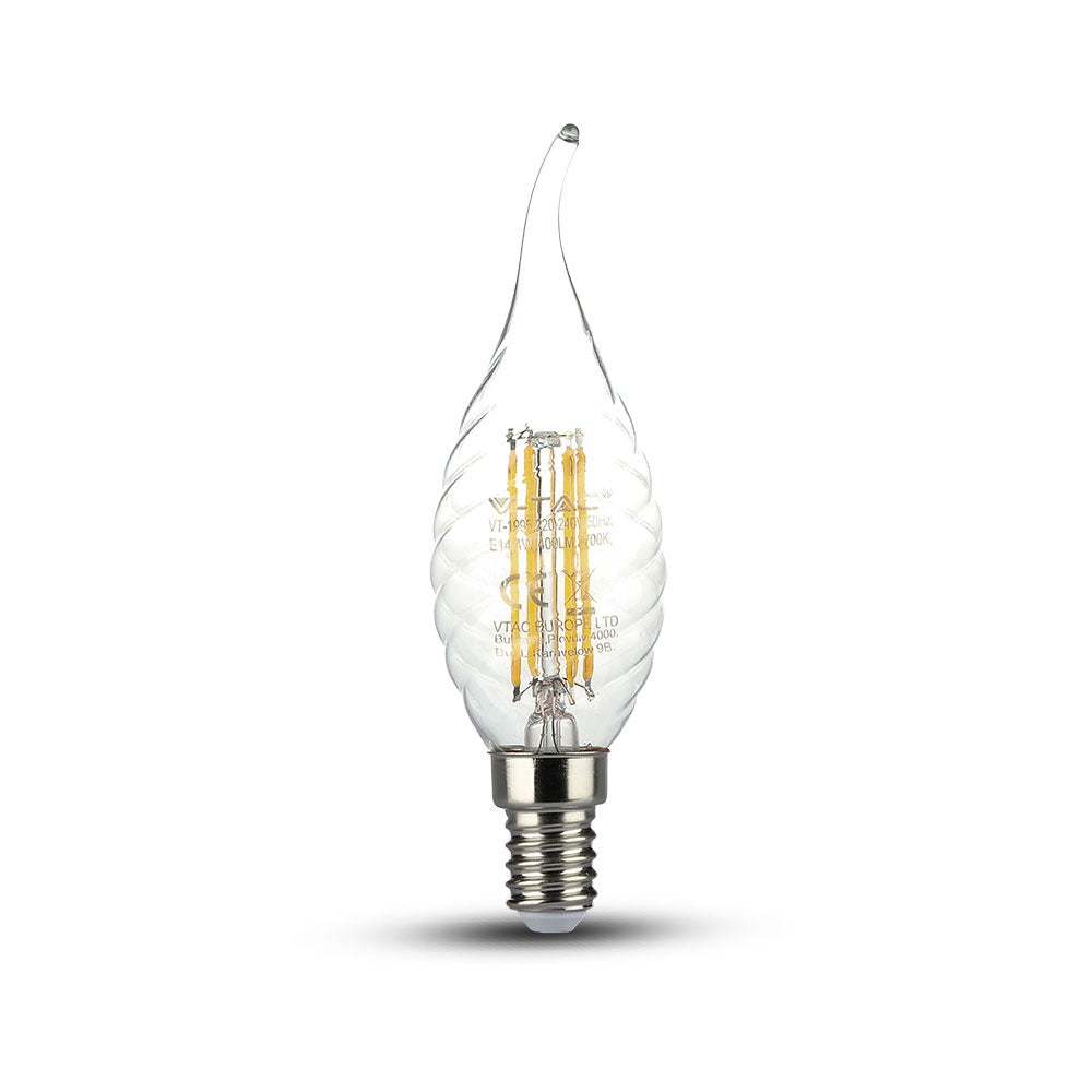 4W TWIST CF37 Żarówka LED Filament / Barwa:6400K / Trzonek:E14