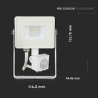 10W Naświetlacz LED SMD z czujnikiem ruchu / Chip SAMSUNG / Barwa:6400K / Obudowa: Biała