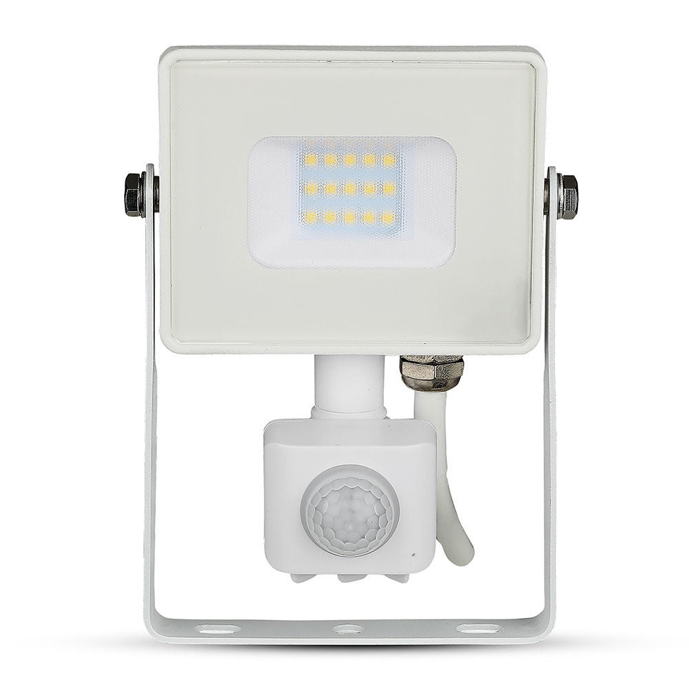10W Naświetlacz LED SMD z czujnikiem ruchu / Chip SAMSUNG / Barwa:6400K / Obudowa: Biała