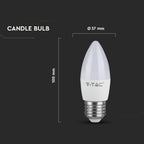 5.5W Żarówka LED C35 / Barwa:2700K / Trzonek: E27