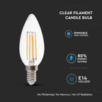 4W C35 Żarówka LED Filament / Barwa:2700K / Ściemniana / Trzonek:E14
