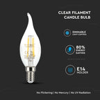 4W LED CF37 Żarówka LED / Barwa:2700K / Ściemniana / Trzonek:E14