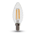 4W LED Twist C35 Żarówka LED Filament / Barwa:2700K / Ściemniana / Trzonek:E14
