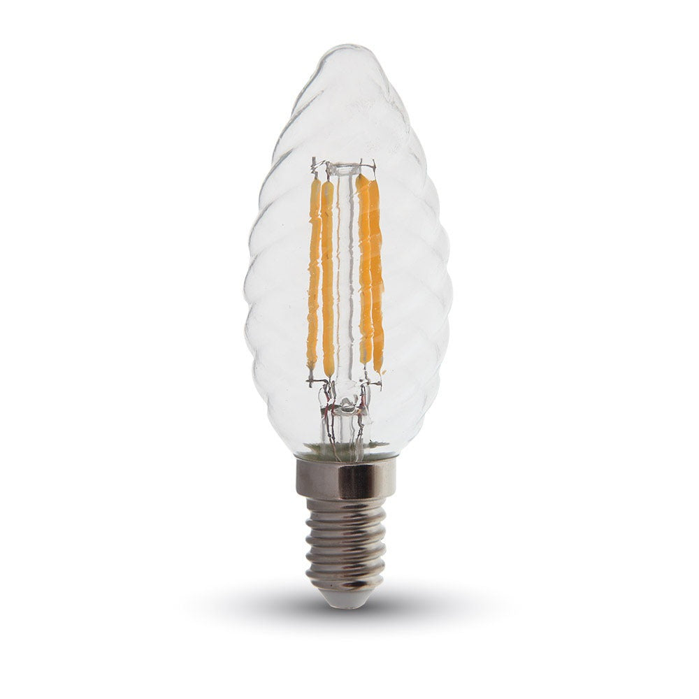 4W LED Twist C35 Żarówka LED Filament / Barwa:2700K / Ściemniana / Trzonek:E14