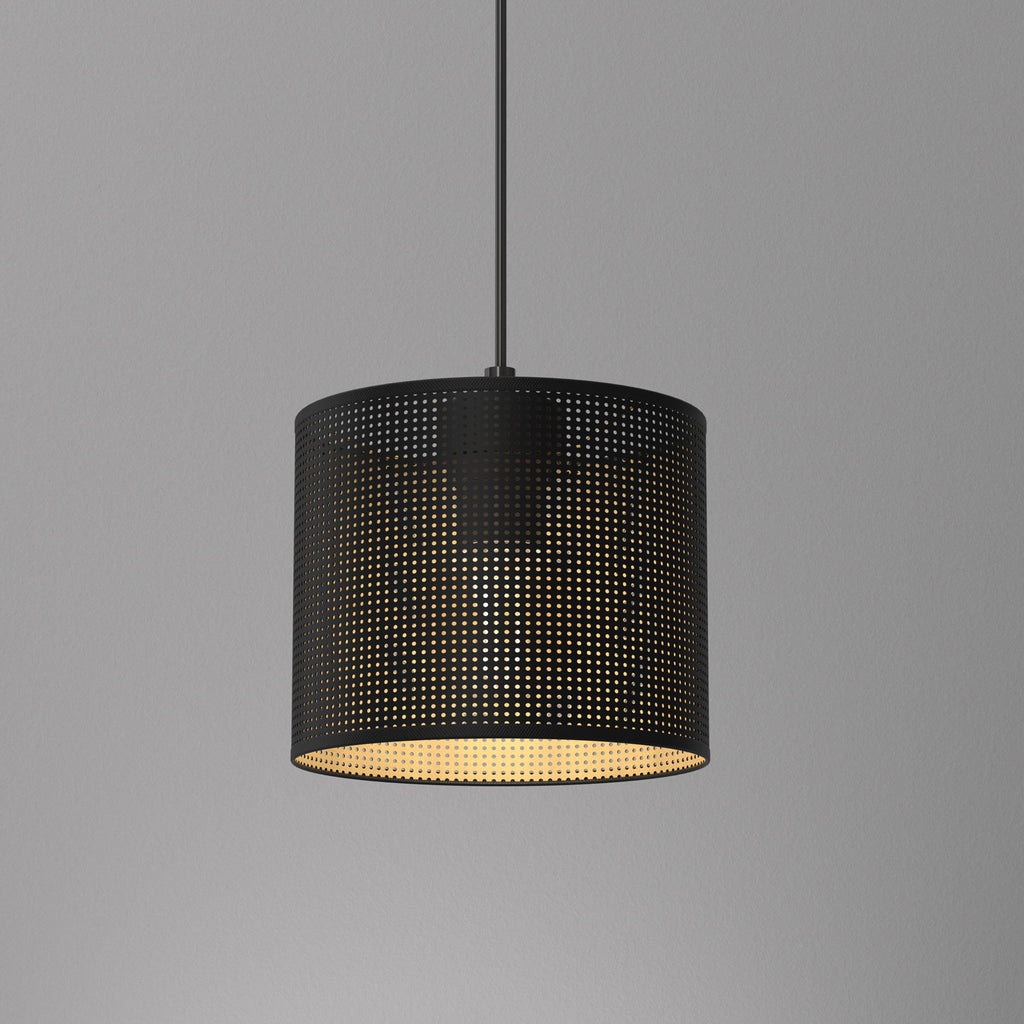 żyrandol Loft shade black, cylinder shade dia 180, h 150 black/gold 1xE27