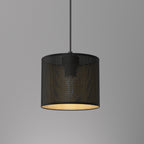 żyrandol Loft shade black, cylinder shade dia 180, h 150 black/gold 1xE27