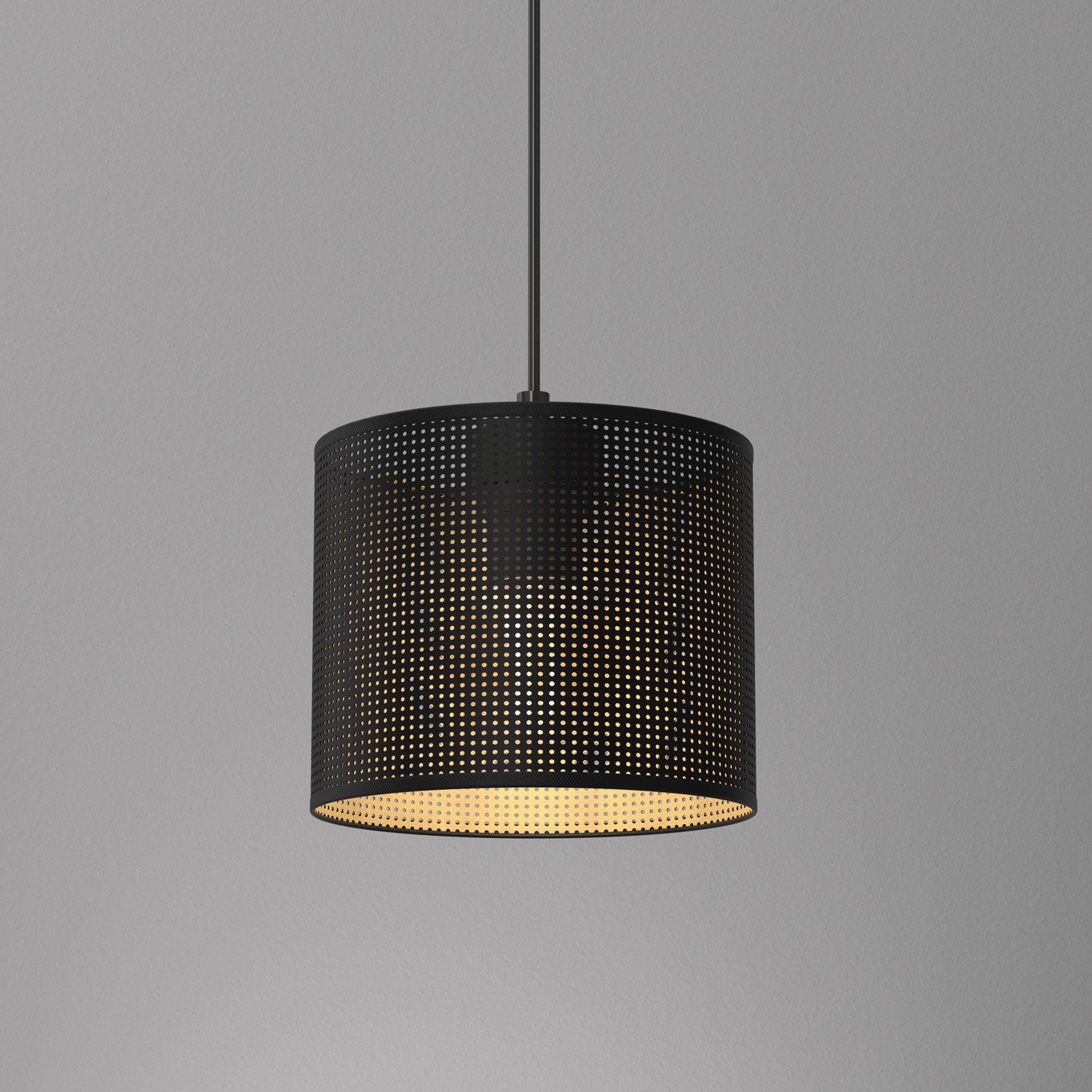 żyrandol Loft shade black, cylinder shade dia 180, h 150 black/gold 1xE27