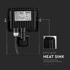 10W Naświetlacz LED SMD z czujnikiem ruchu / Chip SAMSUNG / Barwa:3000K / Obudowa: Czarna