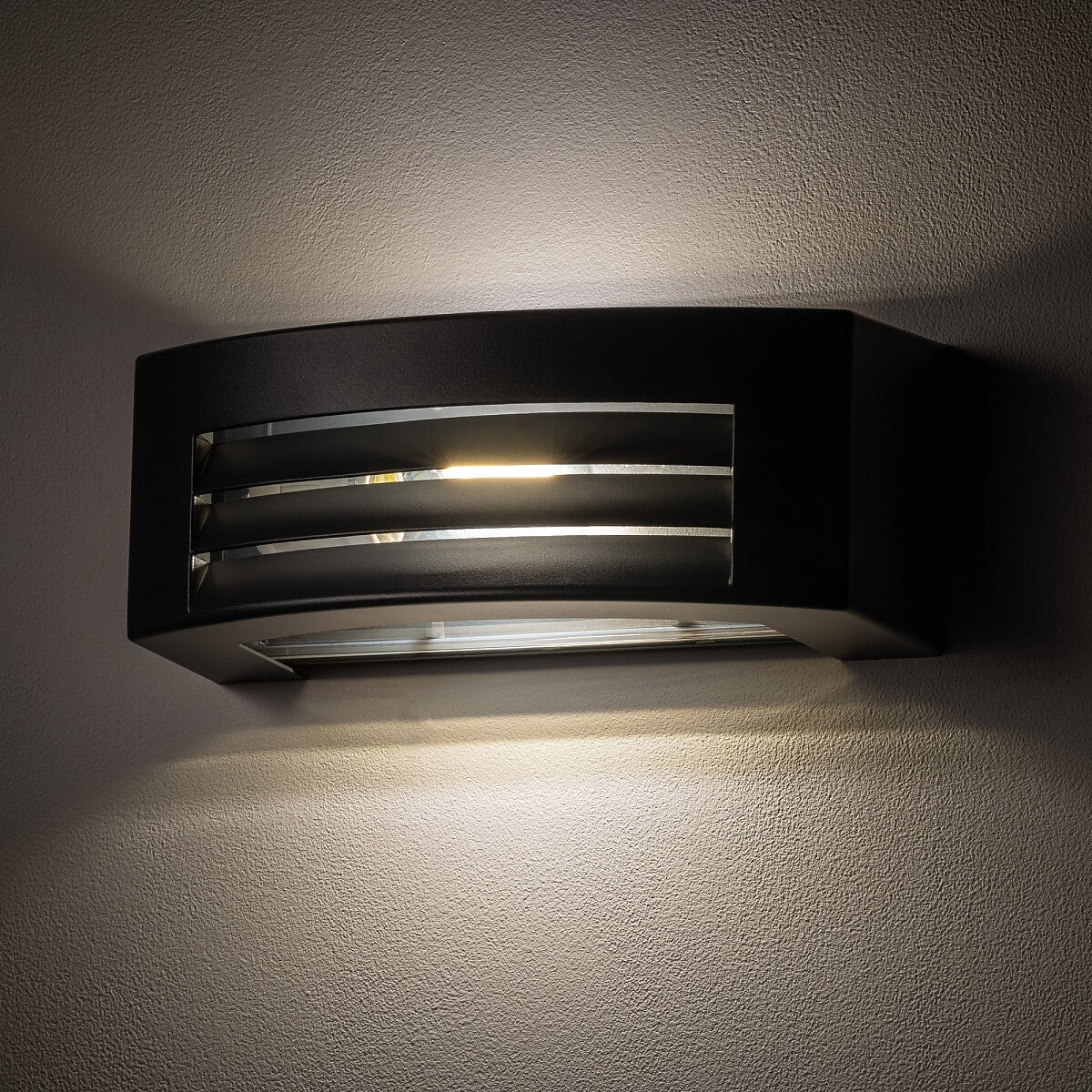 Nowodvorski Lampa ścienna natynkowa ORINOKO 10W only LED 50/60Hz IP44 - Aluminium lakierowane - Grafitowy 4387 - lampa włączona