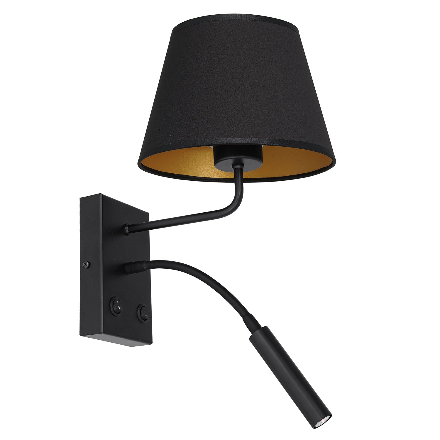 kinkiet Arden G9+E27 black, cone shade dia 130/200, h 150 black/gold 1xE27+1xG9