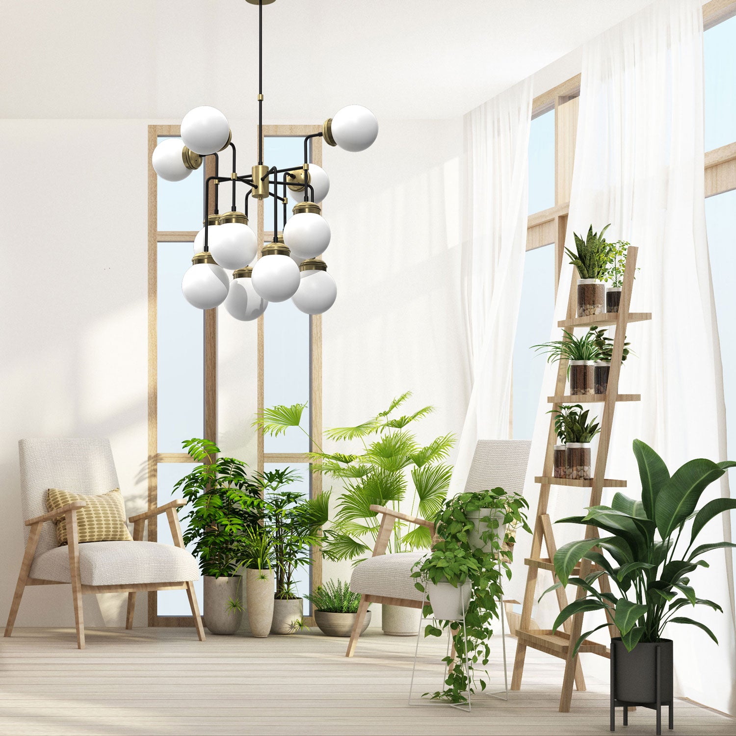 ceiling lamp Hydro opal glass dia 160 mm 12xE27