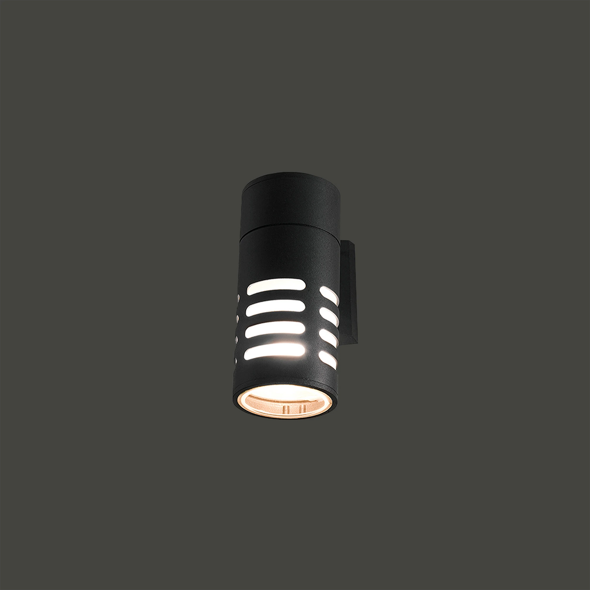Nowodvorski Lampa ścienna natynkowa MEKONG 10W only LED 50/60Hz IP42 - Aluminium lakierowane - Czarny I 4418 - lampa włączona