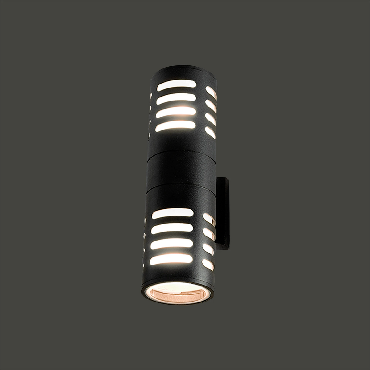 Nowodvorski Lampa ścienna natynkowa MEKONG 10W only LED 50/60Hz IP42 - Aluminium lakierowane - Czarny II 4420 - lampa włączona