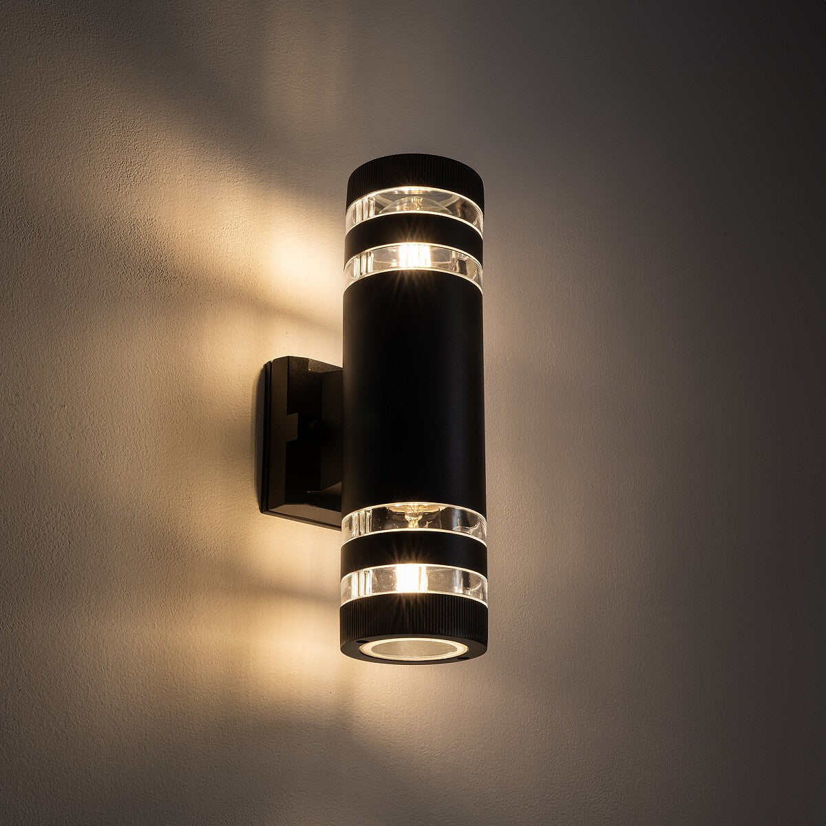 Nowodvorski Lampa ścienna natynkowa SIERRA 25W only LED 50/60Hz IP54 - Aluminium lakierowane - Czarny II 4422 - lampa włączona