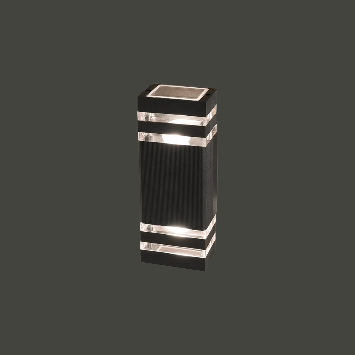 Nowodvorski Lampa ścienna natynkowa RIO 10W only LED 50/60Hz IP54 - Aluminium lakierowane - Czarny II 4424 - lampa włączona