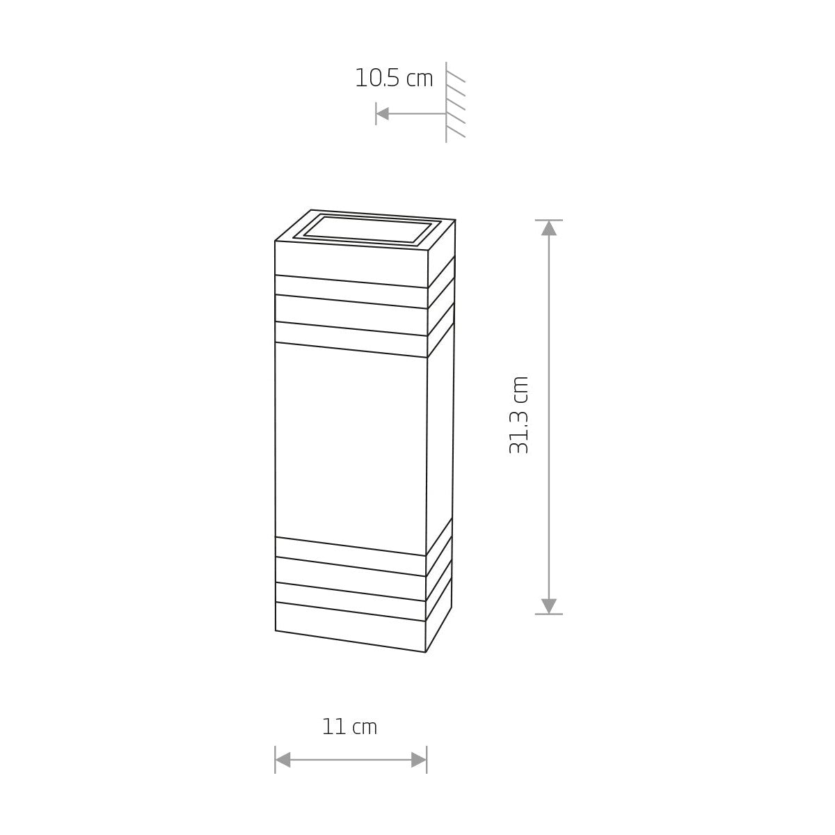 Nowodvorski Lampa ścienna natynkowa RIO 10W only LED 50/60Hz IP54 - Aluminium lakierowane - Czarny II 4424