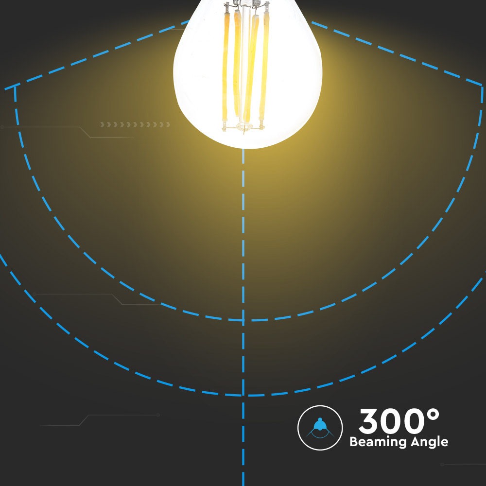 4W G45 Żarówka LED Filament / Klosz Transparentny / Barwa:6400K / Trzonek:E27