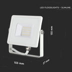 20W Naświetlacz LED SMD / Chip SAMSUNG / Barwa:6400K / Obudowa: Biała