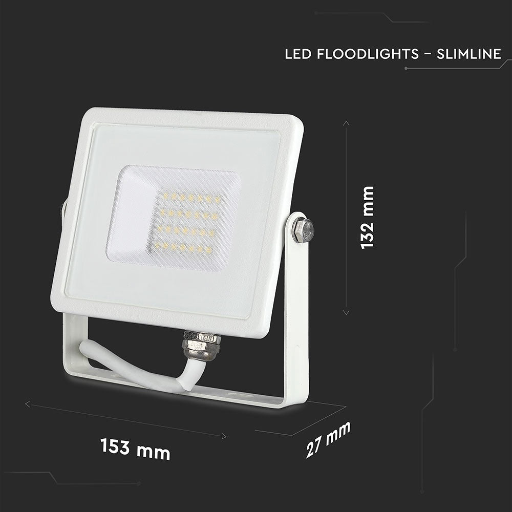 20W Naświetlacz LED SMD / Chip SAMSUNG / Barwa:3000K / Obudowa: Biała