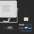 20W Naświetlacz LED SMD / Chip SAMSUNG / Barwa:3000K / Obudowa: Biała