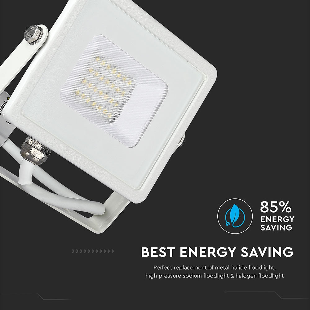20W Naświetlacz LED SMD / Chip SAMSUNG / Barwa:6400K / Obudowa: Biała