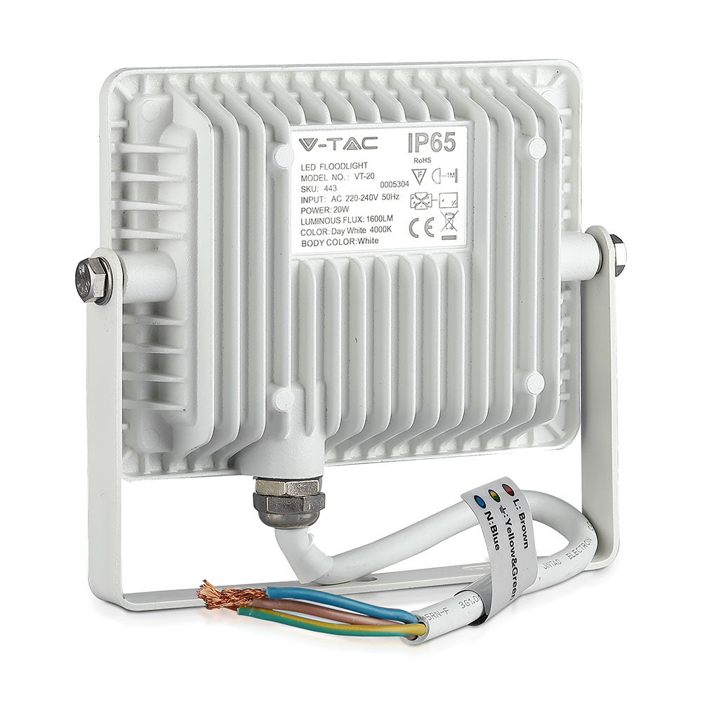 20W Naświetlacz LED SMD / Chip SAMSUNG / Barwa:6400K / Obudowa: Biała