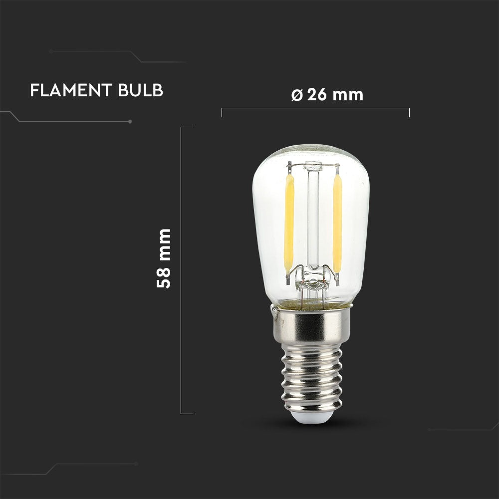 2W ST26 Żarówka LED Filament / Barwa:2700K / Trzonek:E14