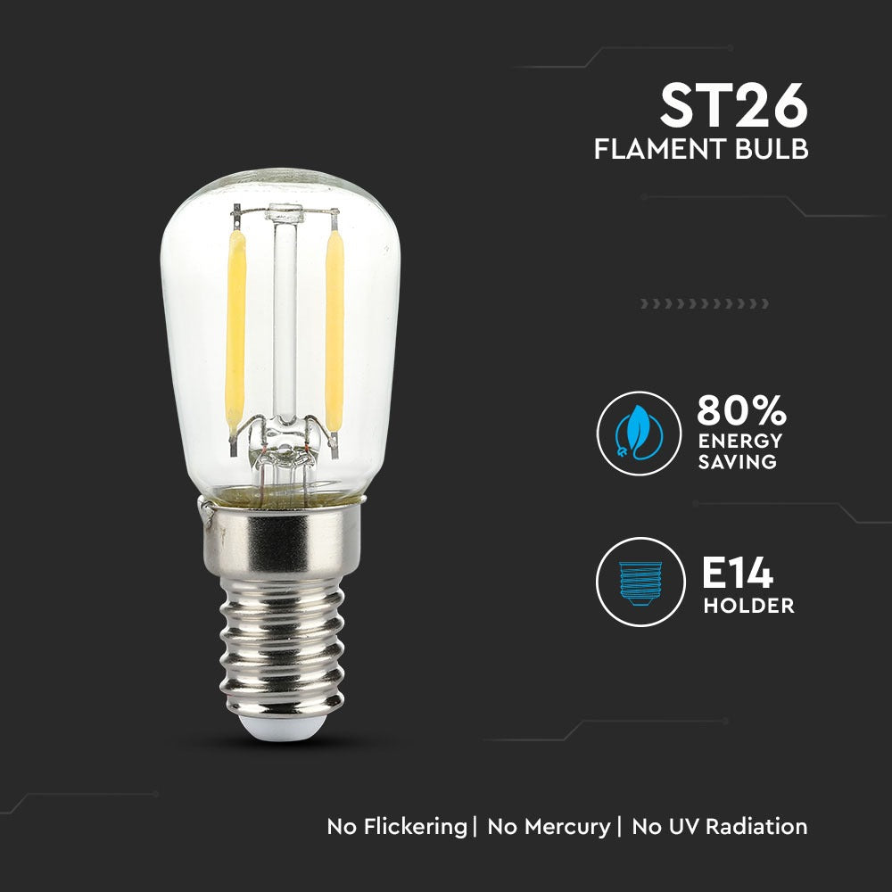 2W ST26 Żarówka LED Filament / Barwa:2700K / Trzonek:E14