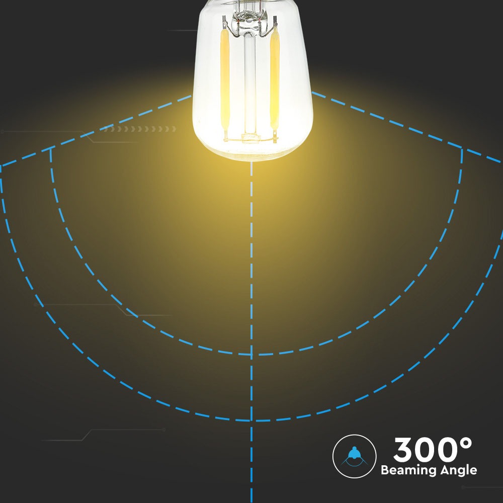 2W ST26 Żarówka LED Filament / Barwa:2700K / Trzonek:E14