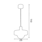 żyrandol Canan dia 290 black/natural wood (glass 2815) 1xE27