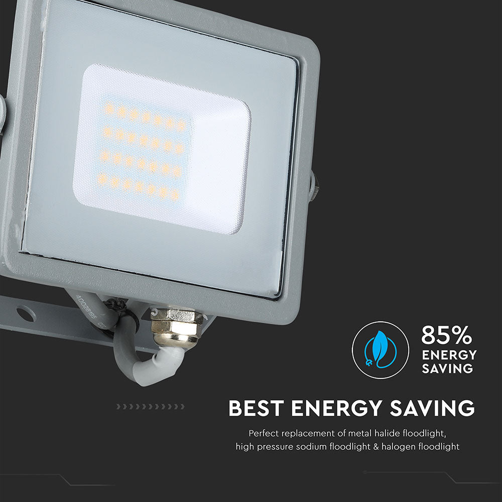 20W Naświetlacz LED SMD / Chip SAMSUNG / Barwa:6400K / Obudowa: Szara