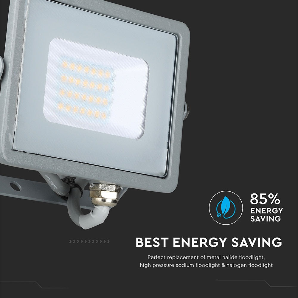 20W Naświetlacz LED SMD / Chip SAMSUNG / Barwa:3000K / Obudowa: Szara