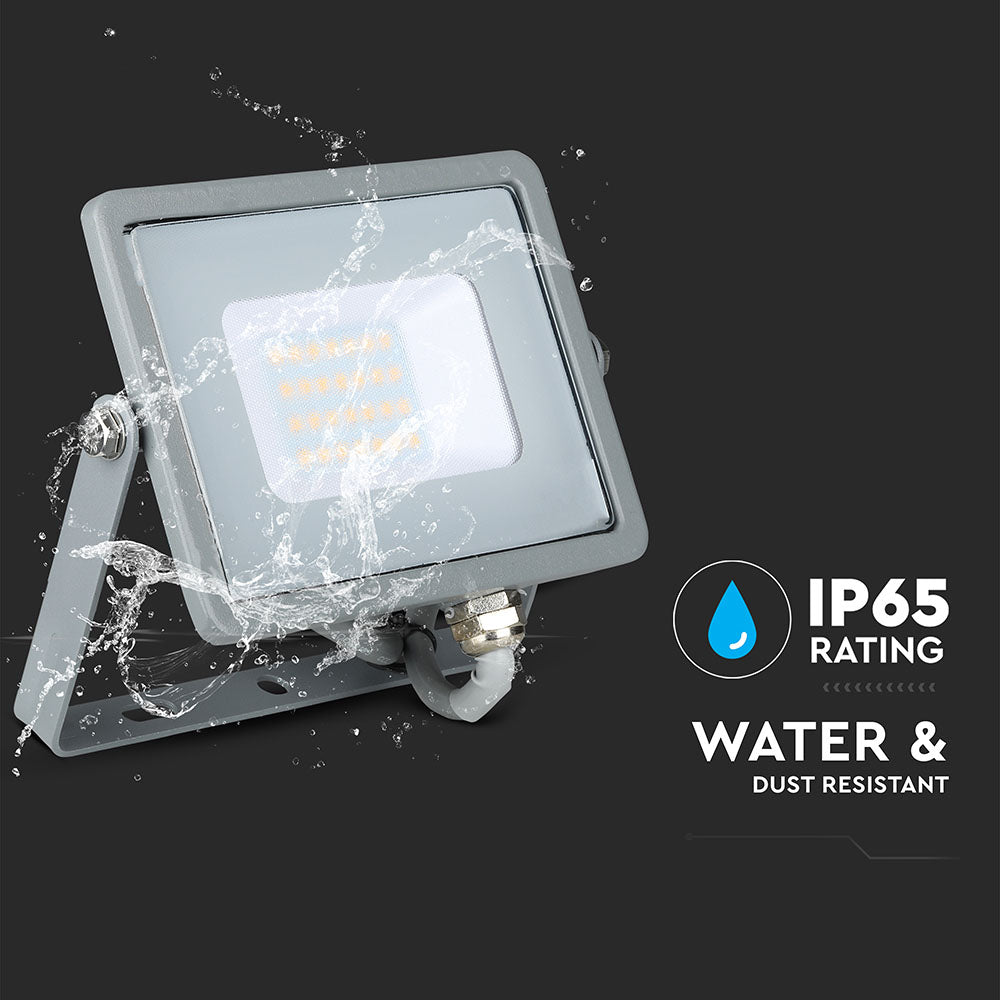20W Naświetlacz LED SMD / Chip SAMSUNG / Barwa:6400K / Obudowa: Szara