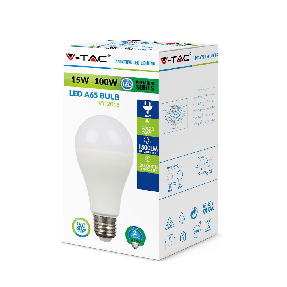 15W A65 Żarówka LED / Barwa:6400K / Trzonek:E27