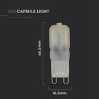 2.5W Żarówka LED / Barwa:6400K / Trzonek:G9