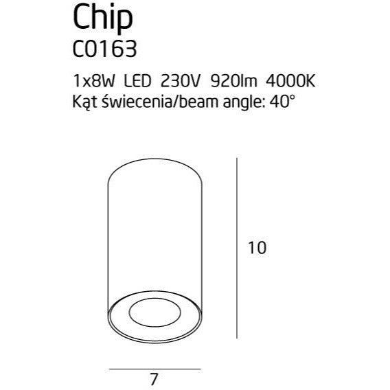 Maxlight Oprawa natynkowa Chip - Metal - Czarny C0163