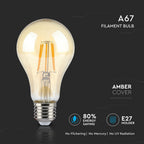 10W A67 Żarówka LED Filament / Klosz: Bursztynowy / Barwa:2200K / Trzonek:E27