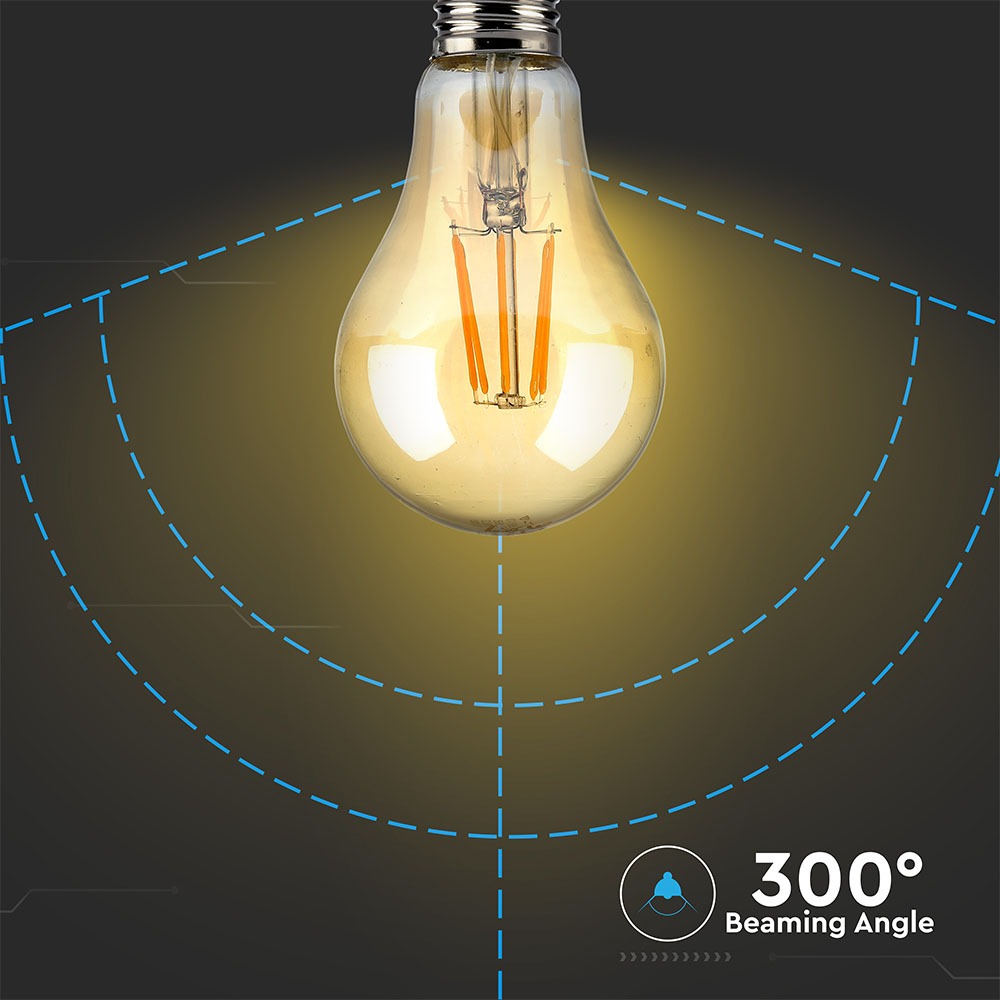 8W LED A67 Żarówka LED Filament / Klosz: Bursztynowy / Barwa:2200K / Trzonek:E27
