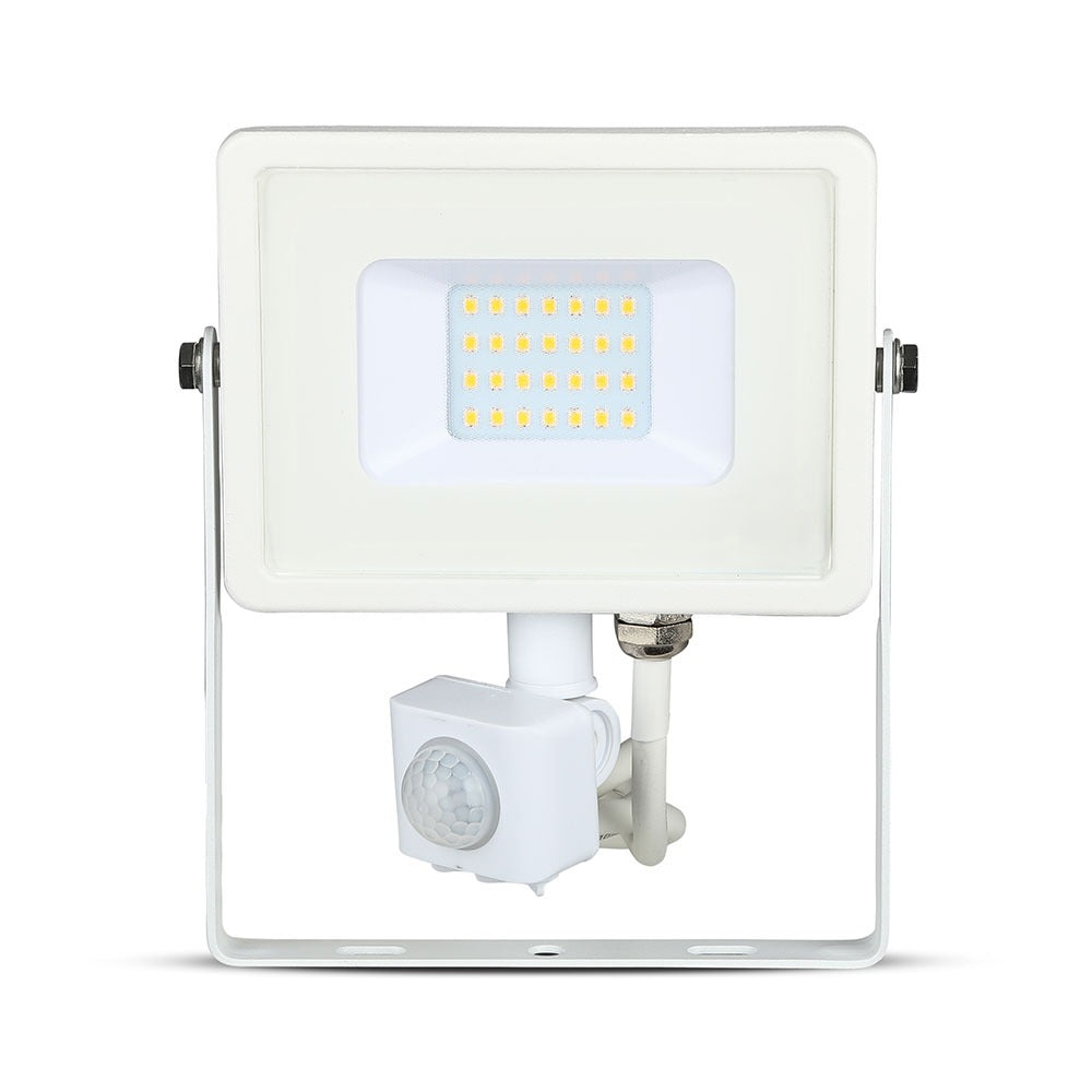 20W Naświetlacz LED SMD z czujnikiem ruchu / Chip SAMSUNG / Barwa:6400K / Obudowa: Biała