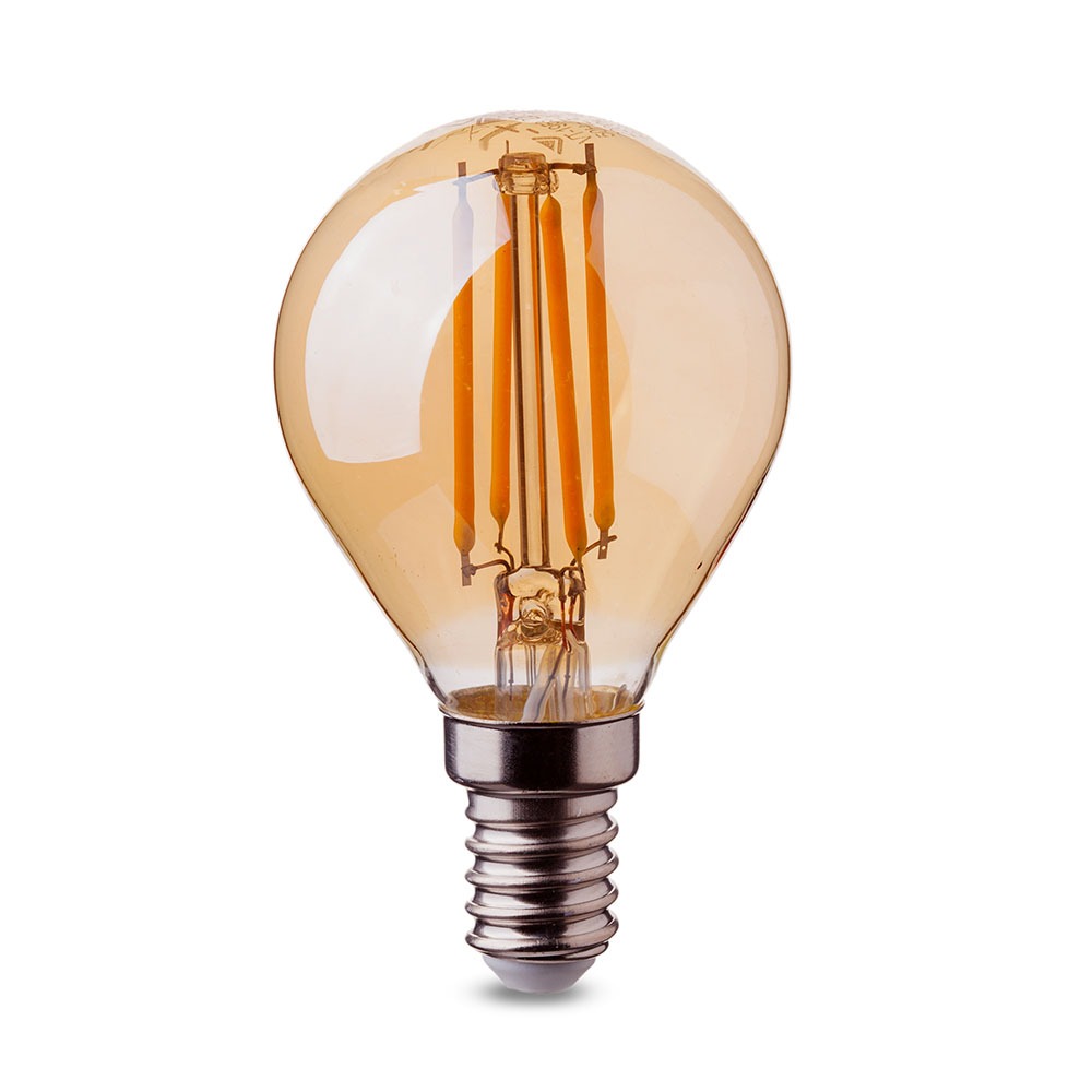4W P45 Żarówka LED Filament / Klosz Bursztynowy / Barwa:2200K / Trzonek:E14