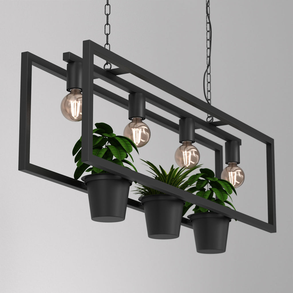 żyrandol Flores black 4xE27