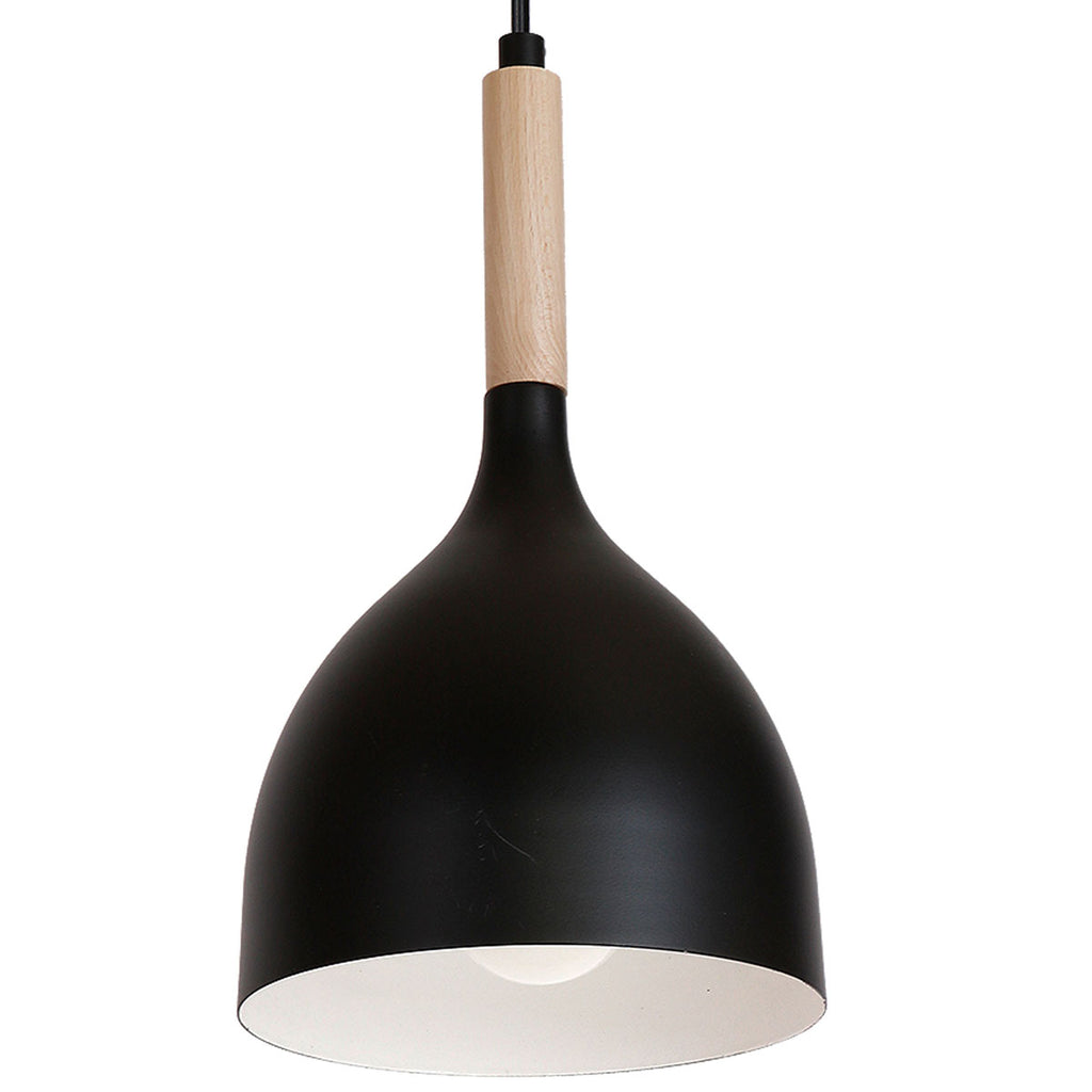 żyrandol line Noak wood black/natural wood 4xE27