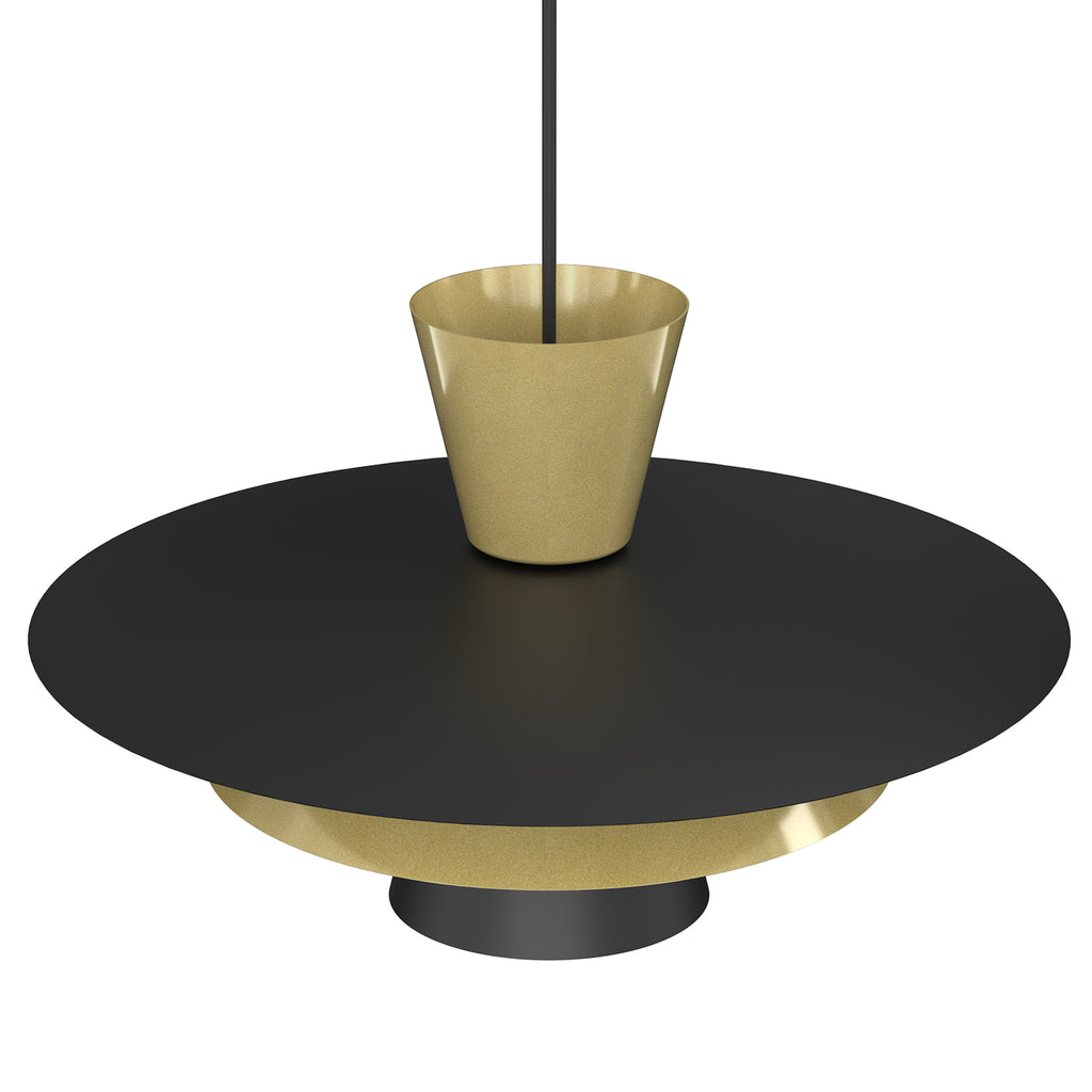 żyrandol Plato black/gold 1xE27